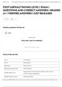 FDOT ASPHALT PAVING LEVEL 1 EXAM &vert; QUESTIONS AND CORRECT ANSWERS &vert; GRADED A&plus; &vert; VERIFIED ANSWERS &vert; JUST RELEASED