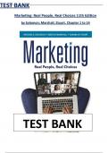 Test Bank - Marketing&colon; Real People&comma; Real Choices 11th Edition by Michael Solomon&comma; Greg Marshall & Elnora Stuart - Complete&comma; Elaborated and Latest Test Bank&period; ALL Chapters &lpar;1-14&rpar; Included and Updated for 2024