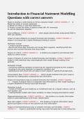 Introduction to Financial Statement Modelling Questions with correct answers&period;