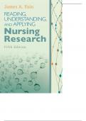 Test Bank For Reading&comma; Understanding&comma; and Applying Nursing Research 6th Edition By James A&period; Fain CHAPTER 1 - 16 UPDATED 2025 - 2026