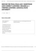 2025 BIO 182 FINAL EXAM ASU &vert; QUESTIONS AND CORRECT ANSWERS &vert; GRADED A&plus; &vert; VERIFIED ANSWERS &vert; ARIZONA STATE UNIVERSITY