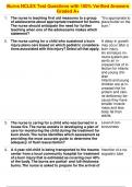 Burns NCLEX Test Questions with 100&percnt; Verified Answers Graded A&plus;