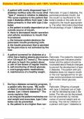 Diabetes NCLEX Questions with 100&percnt; Verified Answers Graded A&plus;