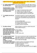 HEPATITIS NCLEX TEST QUESTIONS WITH 100&percnt; VERIFIED ANSWERS GRADED A&plus;