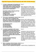 High Risk Pregnancy NCLEX Questions with 100&percnt; Verified Answers