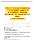 ARBYS MANAGEMENT 2025-2026  COMPLETE TEST QUESTIONS  WITH CORRECT DETAILED  ANSWERS &vert;&vert; 100&percnt; GUARANTEED  PASS&excl;&excl; <LATEST VERSION>