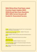   NAUI Nitrox Diver Final Exam&comma; Latest Premium Expert Update &lpar;2025-2026&rpar;&vert;Brand New Exam Questions With 100&percnt; Correct Answers&comma;All Graded A&plus; Guaranteed Success&period;