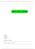 GMS401 FINAL EXAM REVIEW QUESTIONS WITH 100&percnt; CORRECT ANSWERS