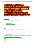 TEST BANK For Introduction to Maternity and Pediatric Nursing 9th Edition BY Gloria Leifer Complete Chapters 1 - 34  100 &percnt; Verified Newest Version