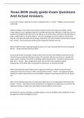 Texas BON study guide Exam Questions And Actual Answers&period;