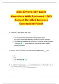 AAA Driver's 50&plus; Exam  Questions With Reviewed 100&percnt;  Correct Detailed Answers  Guaranteed Pass&excl;&excl; 