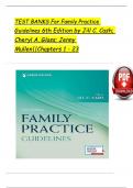 TEST BANKS For Family Practice Guidelines&comma; 6th Edition by Jill C&period; Cash&semi; Cheryl A&period; Glass&comma; Verified Chapters 1 - 23&comma; Complete Newest Version