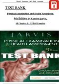 Test Bank for Physical Examination and Health Assessment&comma; 9th Edition&comma; Carolyn Jarvis&comma; ISBN&colon; 9780323510806 Latest Update 2024&sol;25