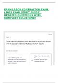 FARM LABOR CONTRACTOR EXAM &lpar;2025 EXAM STUDY GUIDE&rpar; UPDATED QUESTIONS WITH COMPLETE SOLUTIONS&excl;&excl;