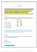 MEDICAL SURGICAL ASSESSMENT A EXAM QUESTION AND CORRECT VERIFIED ANSWERS LATEST UPDATE 2025
