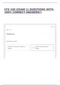 CFS 100 &lpar;EXAM 1&rpar; QUESTIONS WITH 100&percnt; CORRECT ANSWERS&excl;&excl;