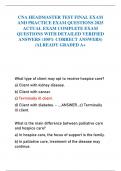 CNA HEADMASTER TEST FINAL EXAM AND PRACTICE EXAM QUESTIONS 2025 ACTUAL EXAM COMPLETE EXAM QUESTIONS WITH DETAILED VERIFIED ANSWERS &lpar;100&percnt; CORRECT ANSWERS&rpar; &sol;ALREADY GRADED A&plus;
