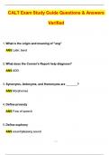 CALT EXAM STUDY GUIDE LATEST &lpar;&plus;400 Q&A&rpar; &lpar;Latest 2025 &sol; 2026 Update&rpar; Questions and Verified Answers &vert; 100&percnt; Correct &vert; Grade A