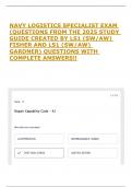 NAVY LOGISTICS SPECIALIST EXAM &lpar;QUESTIONS FROM THE 2025 STUDY GUIDE CREATED BY LS1 &lpar;SW&sol;AW&rpar; FISHER AND LS1 &lpar;SW&sol;AW&rpar; GARDNER&rpar; QUESTIONS WITH COMPLETE ANSWERS&excl;&excl;