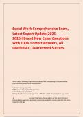 Social Work Comprehensive Exam&comma; Latest Expert Update&lpar;2025-2026&rpar;&vert;Brand New Exam Questions with 100&percnt; Correct Answers&comma; All Graded A&plus;&comma; Guaranteed Success&period;