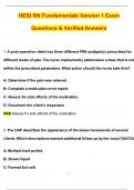 HESI RN Fundamentals Version 1 Exam &lpar;Latest 2025 &sol; 2026 Update&rpar; Questions and Verified Answers &vert; 100&percnt; Correct &vert; Grade A