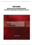 Test bank  for business driven information systems  3rd edition Paige Baltzan All Chapters Covered