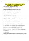PAR EXAM 2025 QUESTIONS WITH CORRECT ANSWERS 2025