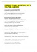 2025 PAR EXAM 2 QUESTIONS WITH VERIFIED ANSWERS