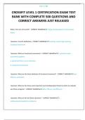 CROSSFIT LEVEL 1 CERTIFICATION EXAM TEST BANK WITH COMPLETE 500 QUESTIONS AND CORRECT ANSWERS JUST RELEASED 