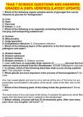 TEAS 7 SCIENCE QUESTIONS AND ANSWERS GRADED A &vert;100&percnt; VERIFIED&vert; &vert;LATEST UPDATE&vert;