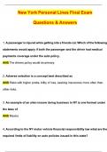 New York Personal Lines Final Exam &lpar;Latest 2025 &sol; 2026 Update&rpar; Questions and Verified Answers &vert; 100&percnt; Correct &vert; Grade A