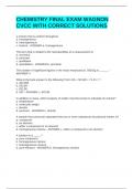CHEMISTRY FINAL EXAM WAGNON CVCC WITH CORRECT SOLUTIONS