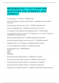 MICROBIOLOGY CVCC EXAM ONE QUESTIONS AND ANSWERS 100&percnt; CORRECT
