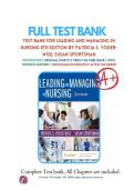 Test Bank for Leading and Managing in Nursing&comma; 8th Edition by Patricia S&period; Yoder-Wise & Susan J&period; Seig &vert; Complete Exam Questions & Answers 2025&ndash;2026