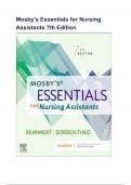 Mosby's Essentials for Nursing Assistants 7th Edition Questions with Correct Answers 100&percnt;  Pass Rates&period;