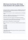 NICU Nurse Core Review&comma; NICU Study Guide Questions with complete solution