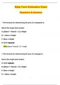 State Farm Estimatics Exam &lpar;Latest 2025 &sol; 2026 Update&rpar; Questions and Verified Answers &vert; 100&percnt; Correct &vert; Grade A