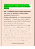 CPIM Part 1 Exam Practice Questions  and Detailed Answers 2024&sol;2025 Latest  Update