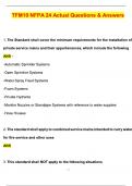 TFM10 NFPA 24 &lpar;Latest 2025 &sol; 2026 Update&rpar; Questions and Verified Answers &vert; 100&percnt; Correct &vert; Grade A