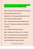 Female Reproductive System Questions  and Answers &vert; Get it 100&percnt; Correct