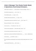 Arby's Manager Test Study Guide Week 2 Questions And Actual Answers&period;
