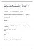 Arby's Manager Test Study Guide Week 3 Questions And Verified Answers&period;