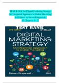 TEST BANK for Digital Marketing Strategy&colon; An Integrated Approach to Online Marketing 3rd Edition by Simon Kingsnorth&period; All Chapters 1 - 22