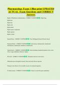 Pharmacology  Bundled Exam Questions and CORRECT Answers