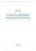 ATI HEALTH ASSESSMENT PRACTICE TEST 2024&sol;2025
