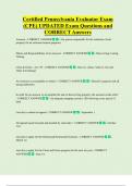 Certified Pennsylvania Evaluator Exam  &lpar;CPE&rpar; UPDATED Exam Questions and  CORRECT Answers