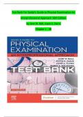 Test Bank For Seidel's Guide to Physical Examination An Interprofessional Approach 10th Edition by Jane W&period; Ball&comma; Joyce E&period; Dains Chapter 1 - 26