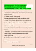 Fundamentals of Chemotherapy  Immunotherapy Administration  Terminologies Exam Q&A 100&percnt; Solved