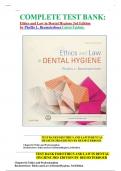 COMPLETE TEST BANK&colon; Ethics and Law in Dental Hygiene 3rd Edition by Phyllis L&period; Beemsterboer Latest Update&period;