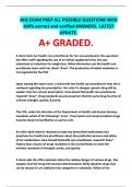 AHS EXAM PREP ALL POSSIBLE QUESTIONS With 100&percnt; correct and verified ANSWERS&period;  LATEST UPDATE&period; A&plus; GRADED&period;
